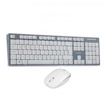 Everest KM-6063 Beyaz/Gri Kablosuz LC Layout Multimedia Klavye + Mouse Set