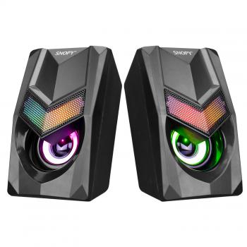 Snopy SN-X25 2.0 Multimedia RGB Işıklı 3W*2 Siyah USB Speaker Hoparlör