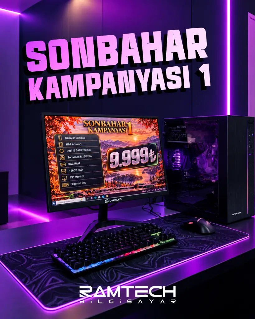 Sonbahar Kampanyası - 1 | i5 3470 İşlemci 8GB Ram 128GB SSD 19'' Monitörlü Full Set